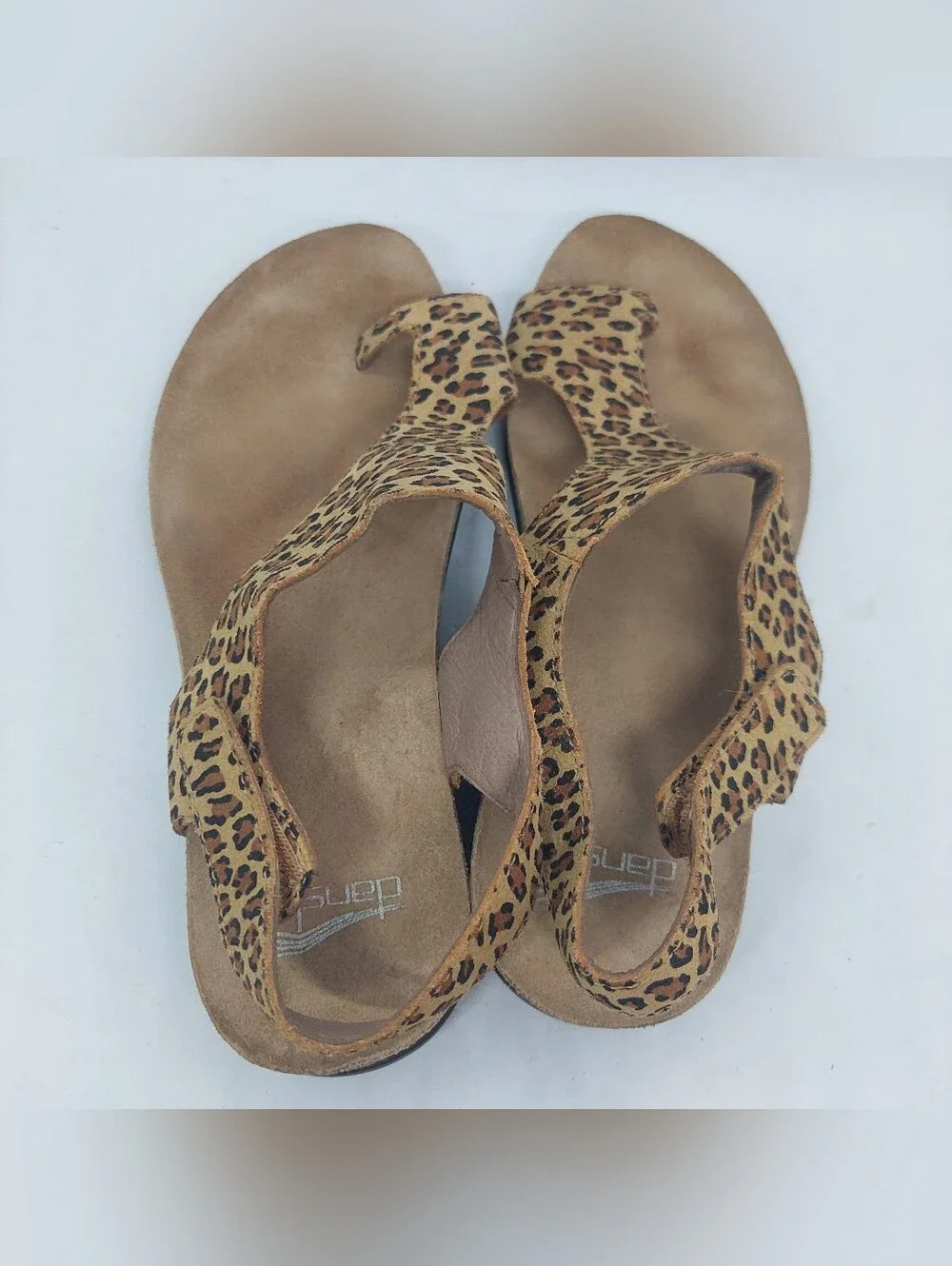 Dansko Reece Sandals Animal Print Leather Thong Slide Womens Size EU 37 US 6.5-7